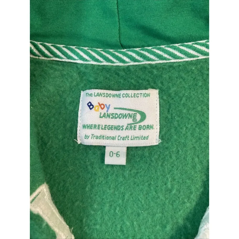 Baby Lansdowne IRELAND Rugby Hooded Full Zip Infant Sweatshirt Hoodie 0-6 Months